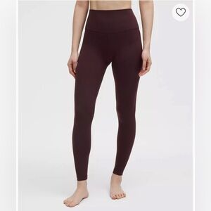 Lululemon Legging with fuzzy inside lining  - 8 - Maroon
